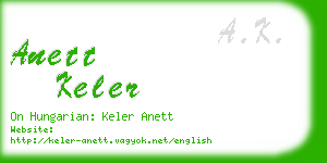 anett keler business card